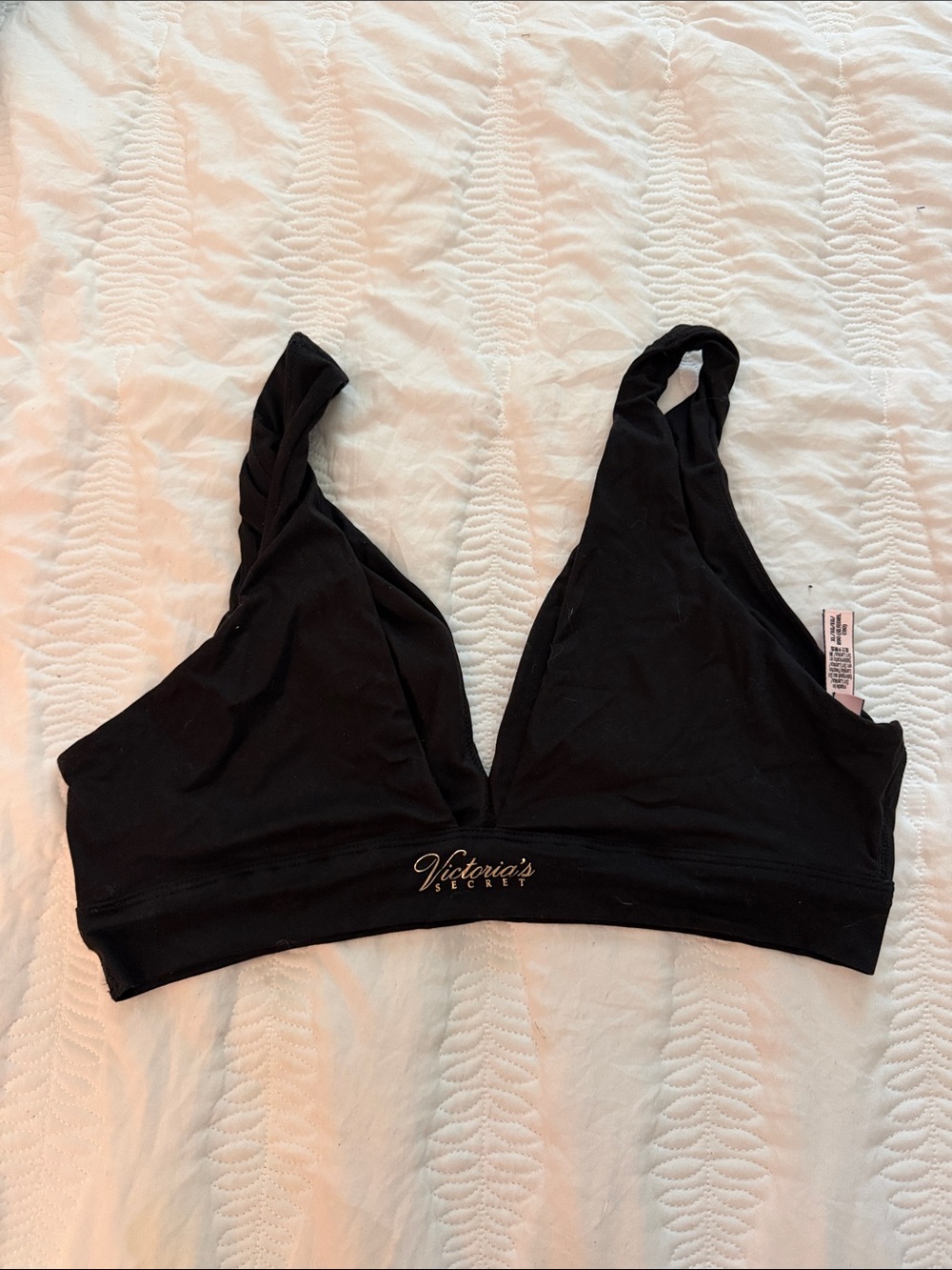 Victoria's Secret Black Wireless Bralette with Logo